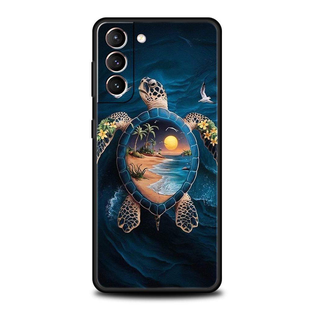 Ocean Animal Cute Dolphin Sea Turtle Phone Case Cover for Samsung Galaxy S25 S24 S23 S22 S20 S21 FE Ultra S10 S10E Plus Soft TPU
