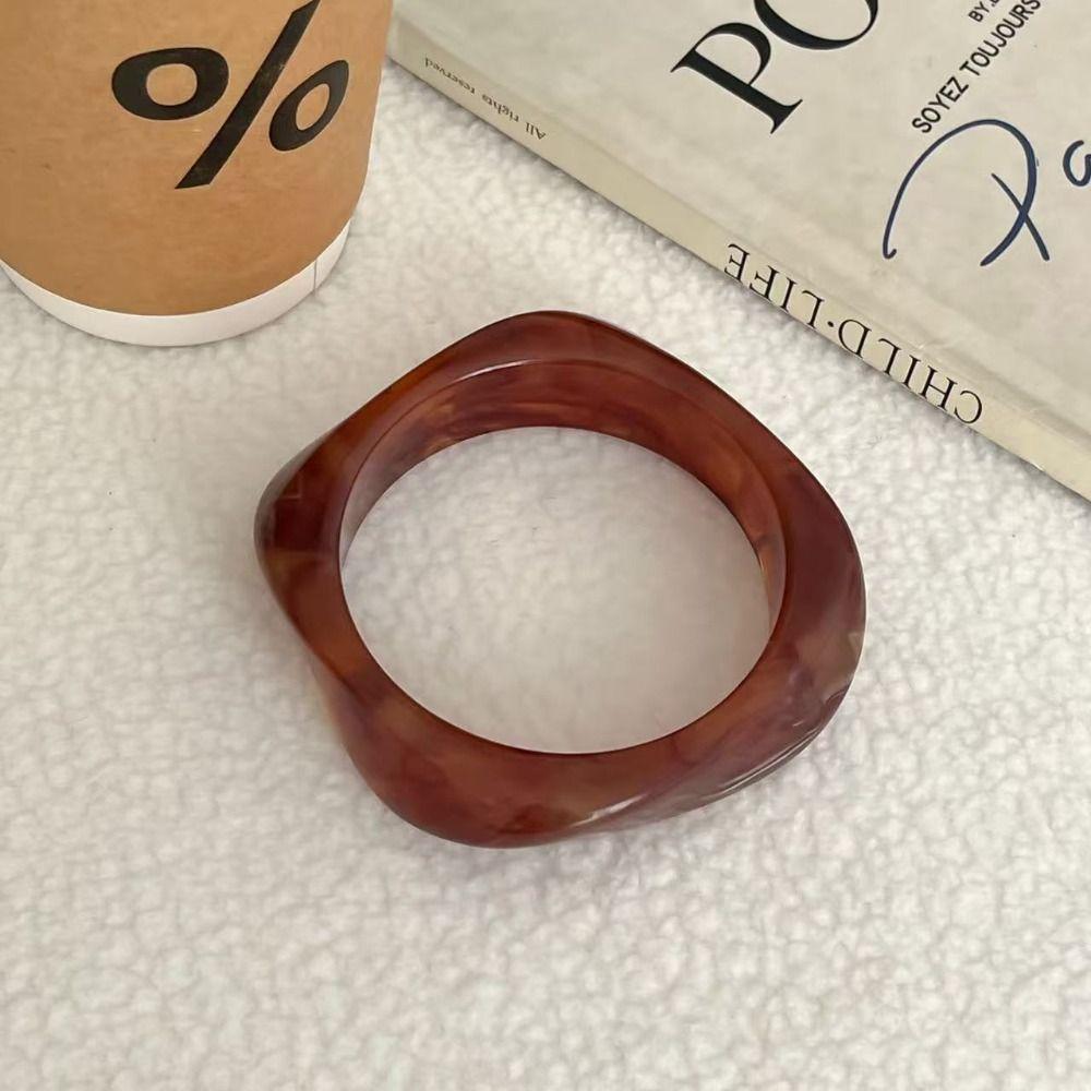 Europe American Style Irregular Wide Bracelet Bohemian Retro  Hand Ring Acrylic Bangle  Gift