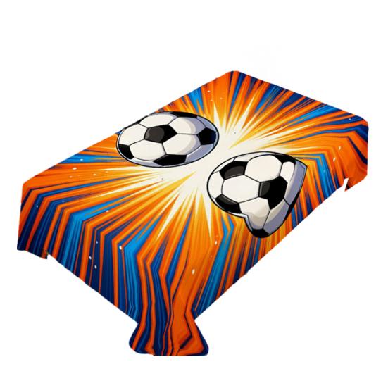 Soccer Tablecloth for Birthday Party Decoration, Soccer Ball Field Rectangle Table Cover for Dining Room, Game Day Sports Party Supplies