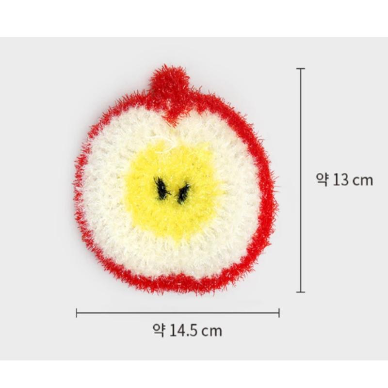 Éponge à vaisselle au crochet en forme de fruit