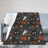 Halloween Blanket Coral Fleece Plush Witch Hat Black Bat Pumpkin Ultra-Soft Throw Blankets for Bedding Office Plush Thin Quilt