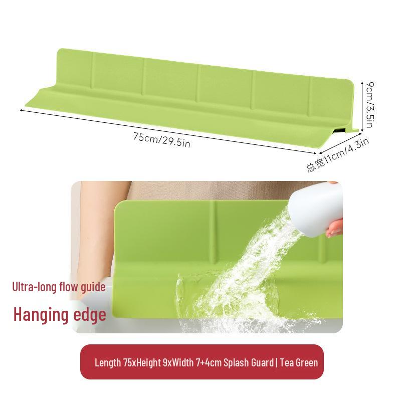 Silicone Non-Slip Sink Splash Guard with Suction Cups - Water Barrier & Separator
