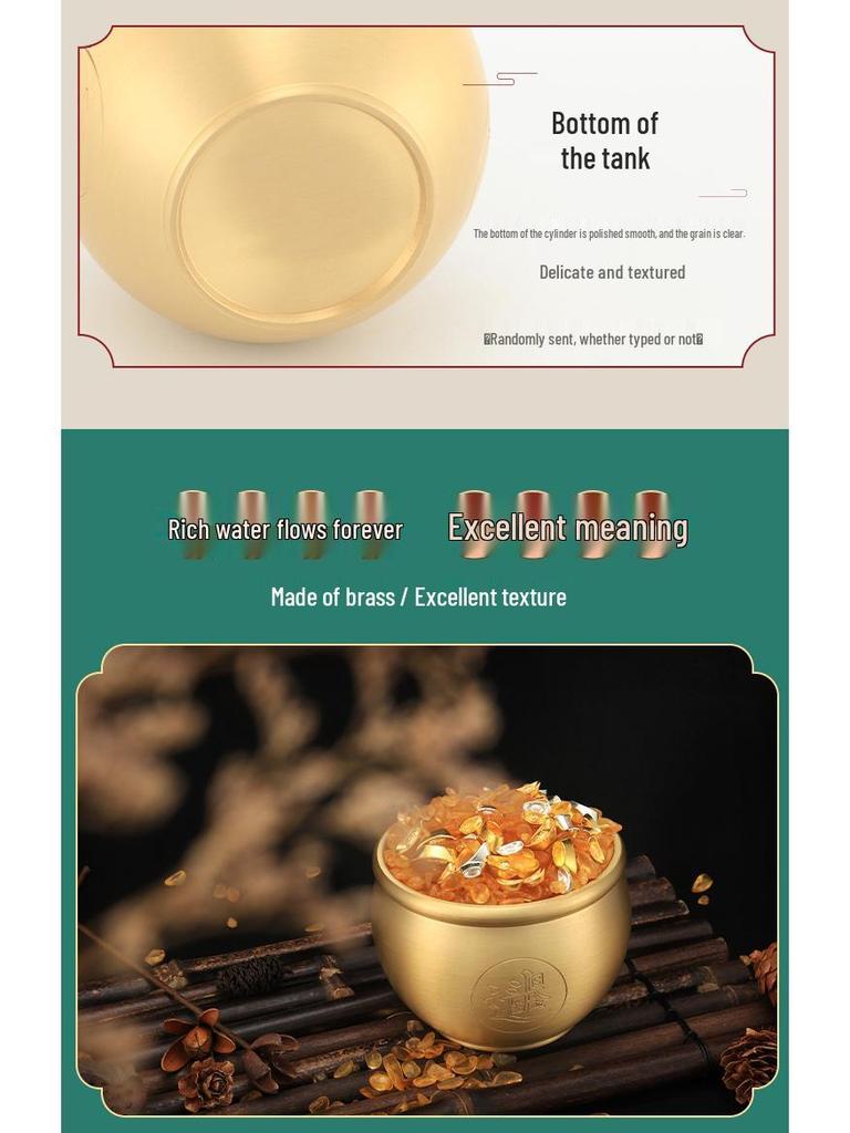 Copper Pot Decorative Ashtray: Pure Brass Blessings and Wealth Attraction Jar.