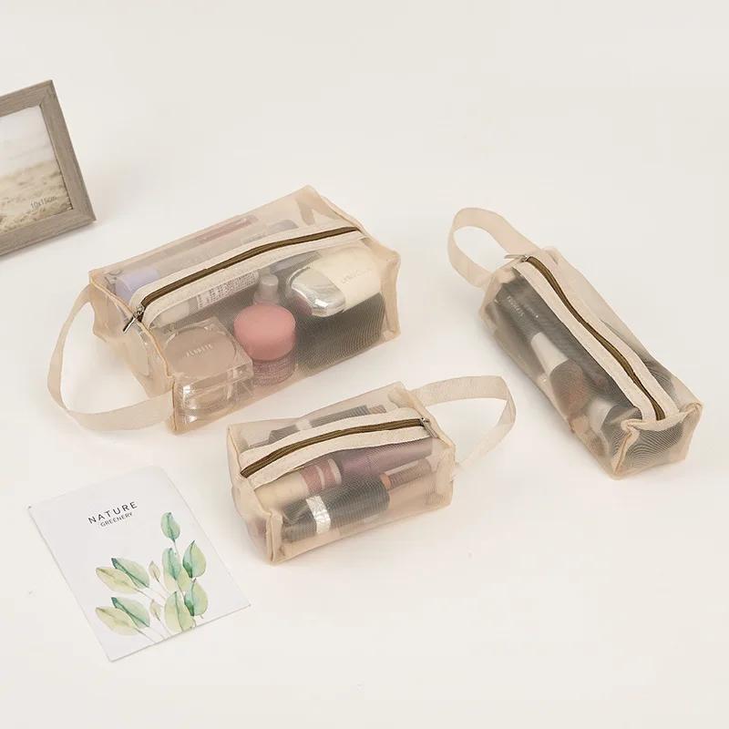 3pcs Travel Storage Three Piece Cosmetic Storage Bag Portable Travel Bag Mesh Storage Bag Folding Water Wash Zero Wallet