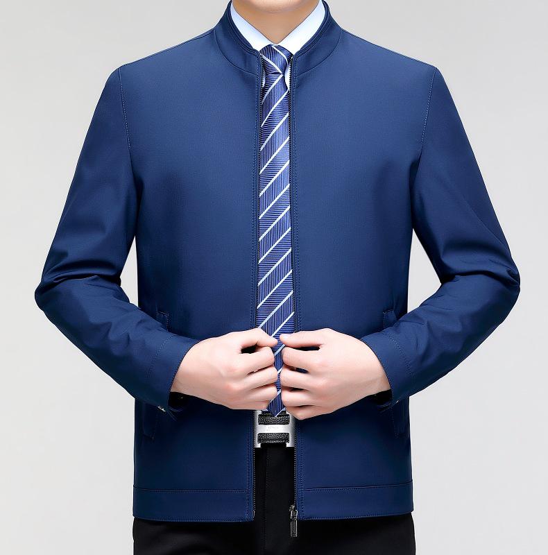 Men’s Stand-up Collar Jacket - 2024 Spring Business Casual for Middle-aged Dads