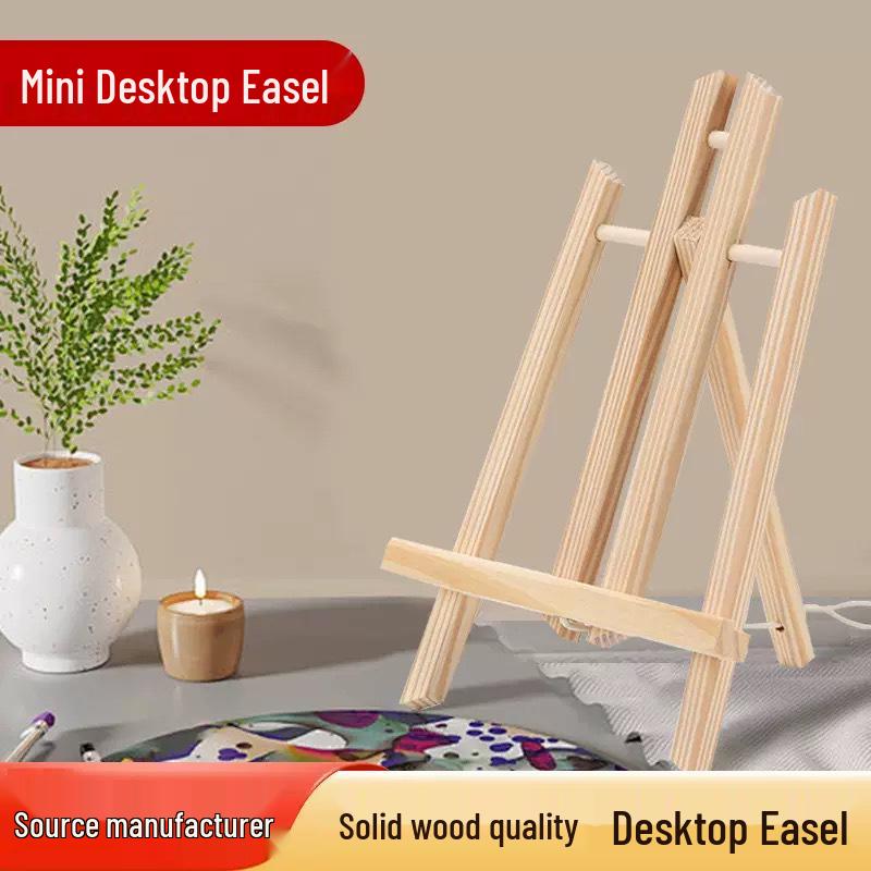 Compact Wooden Folding Easel - Small Desktop Tripod Display Stand for Oil Paintings 30CM Pine Small Easel