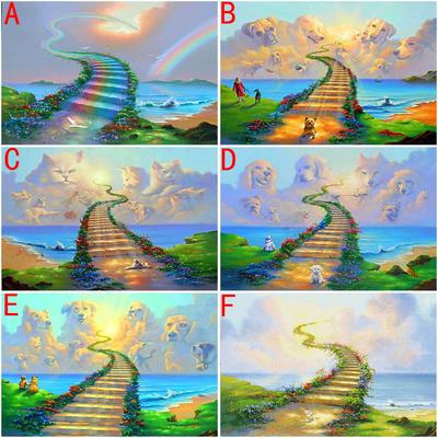 5D DIY Full Drill Round Diamond Painting Scenery Cross Stitch Mosaic Craft Kits
