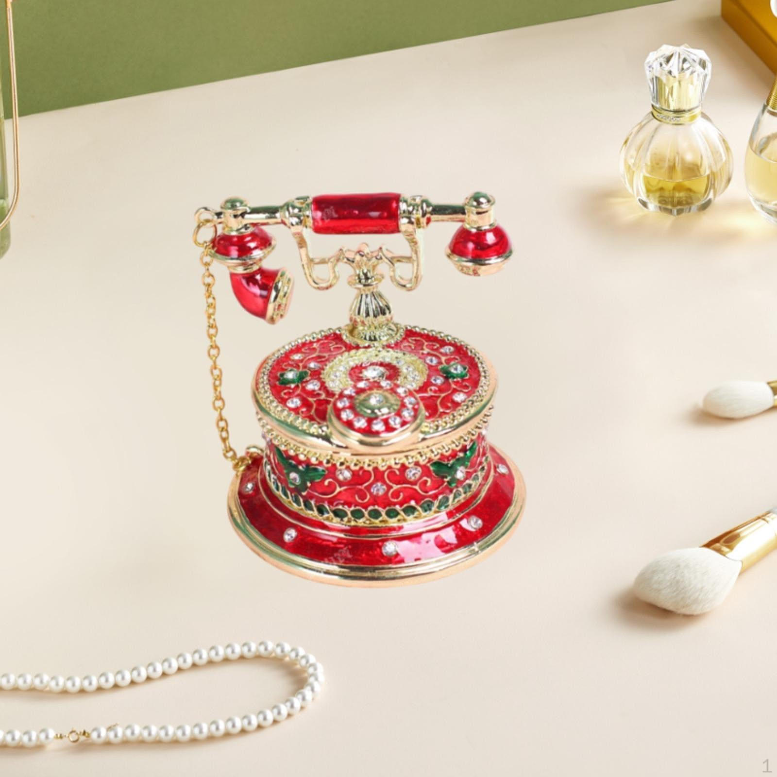 

Телефонная шкатулка для хранения украшений Многофункциональный держатель колец Украшение для девочек красный