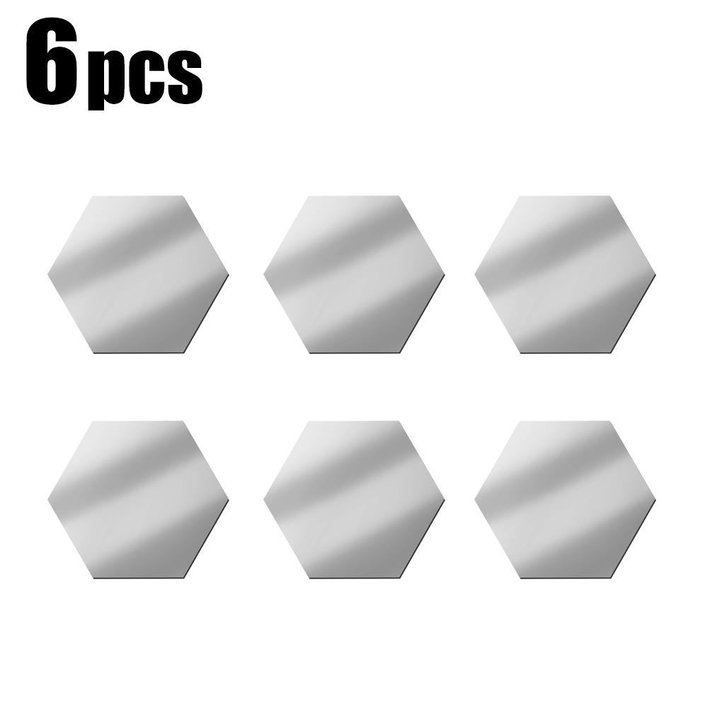 6/12pcs 3D Mirror Wall Stickers Hexagon Shape Acrylic Removable Wall Sticker Decal DIY Home Decoration Art Mirror Ornaments