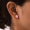 Women's Pink Flower & Butterfly Stud Earrings for Kids - European American Style
