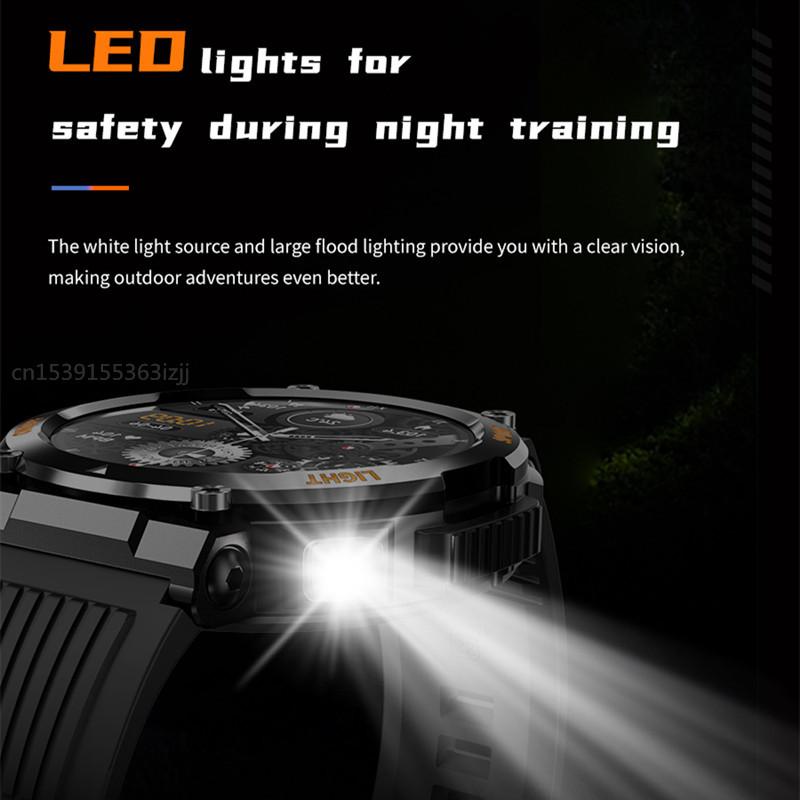 HT17 Smart Watch Bluetooth Call Men Rugged Compass LED Lighting Outdoor Sport Smartwatch 450mah Large Battery Ftiness Tracker