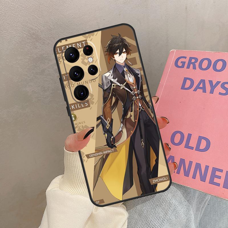 Zhongli Genshin Impact Case For Samsung Galaxy S25 Ultra S20 S21 S22 S23 S24 Ultra S9 S10 Plus S25 FE Cover Coque