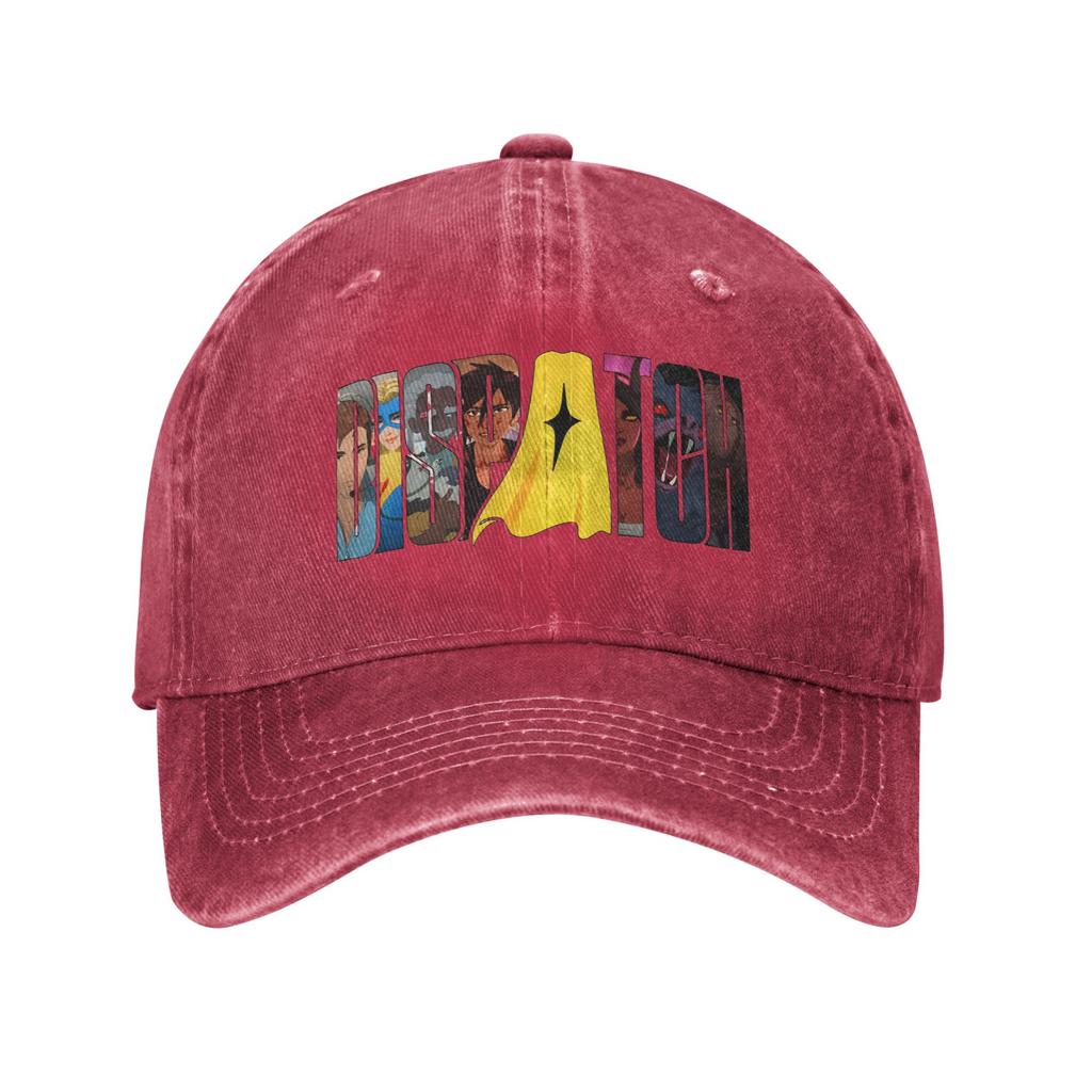 Unisex Dispatch Print Hats Classic Distressed Denim Washed  Baseball Cap Adjustable