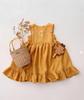 Girls' Summer Pastoral Style Ruffled Sleeve Embroidered Floral Dress