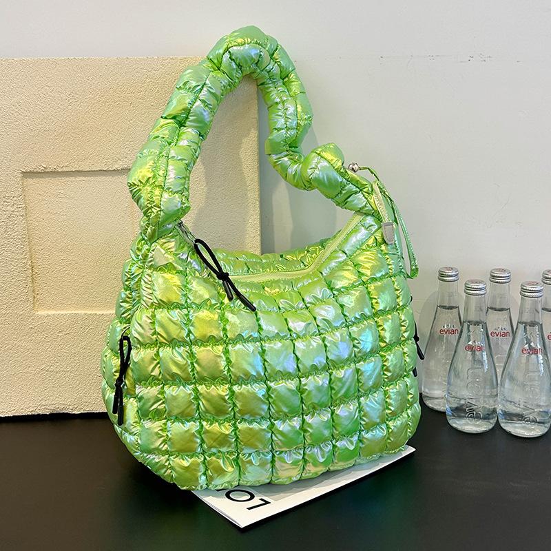 Autumn and winter nylon cloth down bag women's 2025 new trendy diamond tote bag casual large-capacity shoulder messenger bag