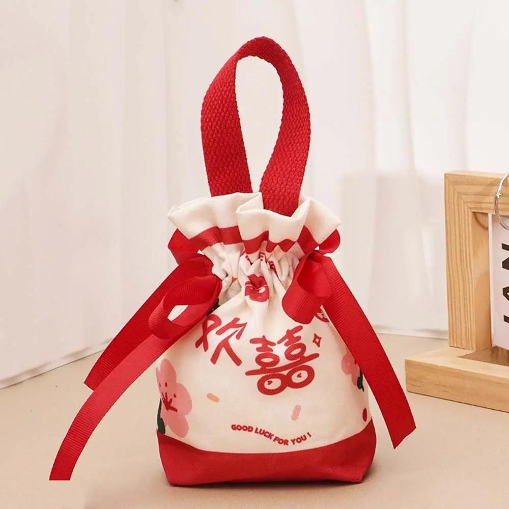 Sacs Cadeaux de Noël Toile Fleur Cordon de Serrage Sac d'Emballage Noël Mariage Bonbons Bijoux Emballage Sac Cadeaux Boîte à Sucre