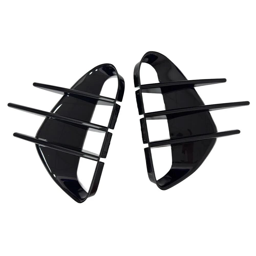 For KIA Stinger 2018- Car Sticker Frpmt Bumper Side Vent Spoiler Canard Covers Carbon Fiber Look Gloss Black Accessories ABS