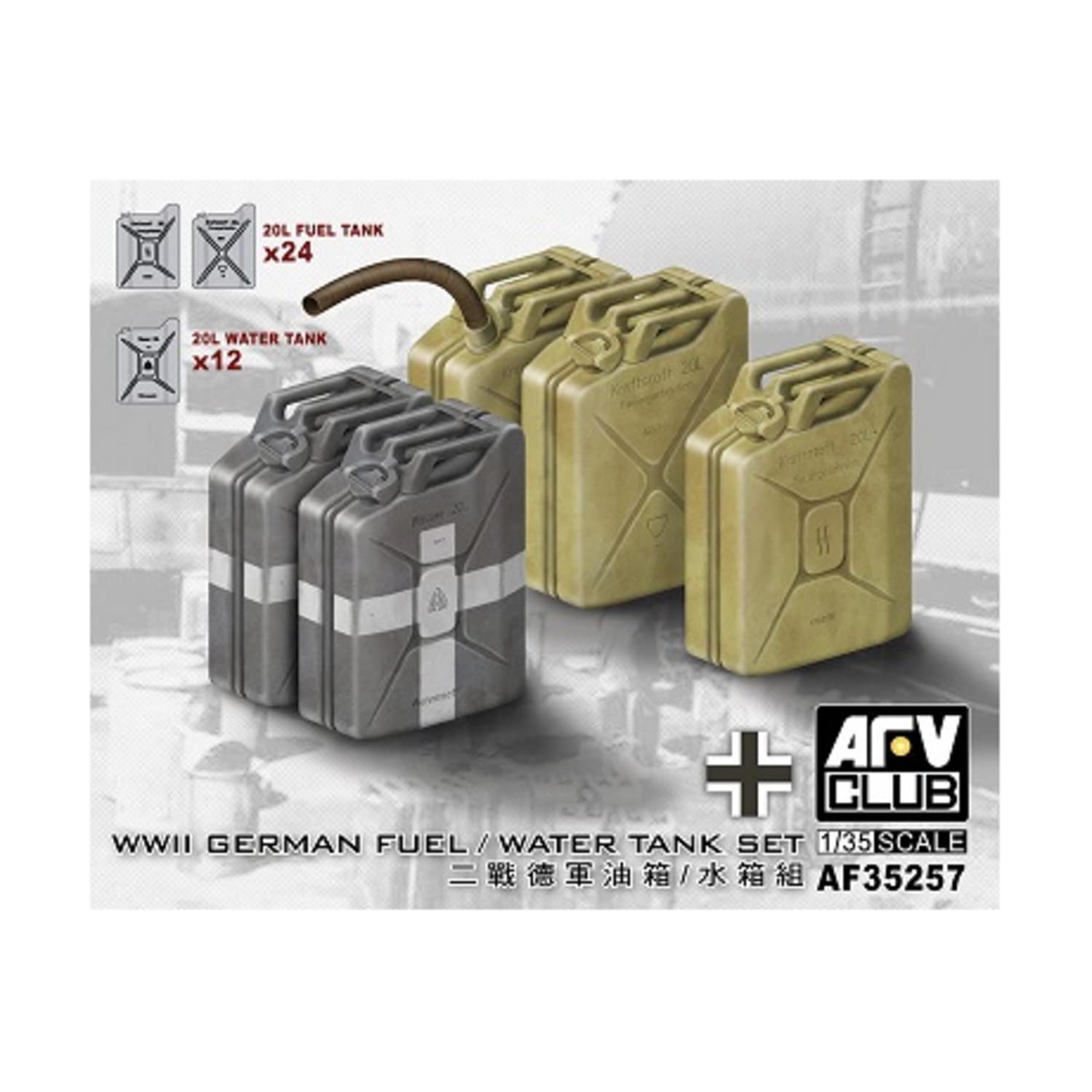 

AFV CLUB WWII German 20L Tank Set FV35257 Plastic Model 1/35 Fuel/Water