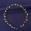 Gold Color Flower Leaf Hairband Tiara For Women Party Crystal Pearl Headband Bridal Wedding Hair Accessories Jewelry Comb Band