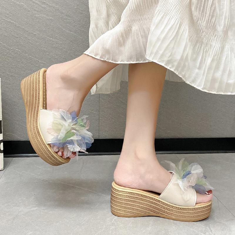 Fashion Aphixta Platform Sandals Slippers Women Colorful Wedge Slides Women Shoes Summer Outside Slippers Women Sweet Slides Shoes