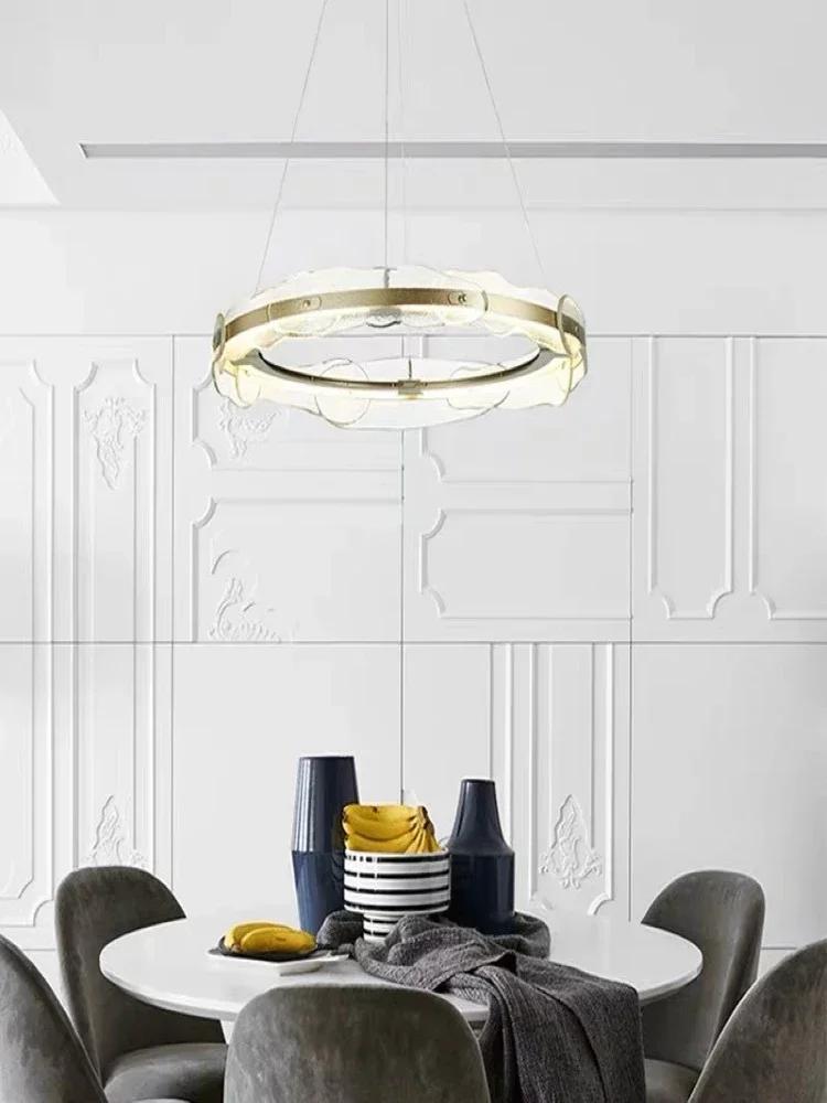 Modern living room fashion circle round chandelier American simple designer light luxury bedroom study new chandelier