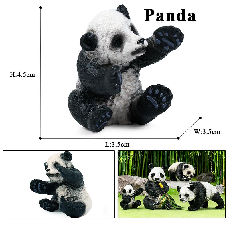 Oenux China Panda Bamboo Wild Animals Action Figures Model Figurine PVC Miniature Cute Decoration Education Collection Kid Toy