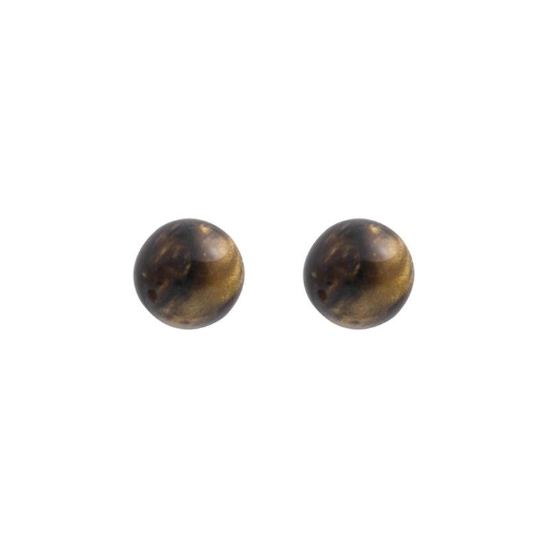 Simple Autumn And Winter Maillard Tiger'S Eye Stone Stud Earrings, Temperament Earrings High-End Earrings Women