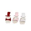 Broken flower square head with skirt slope heel one-word slippers, women's summer wear new pink cool slippers