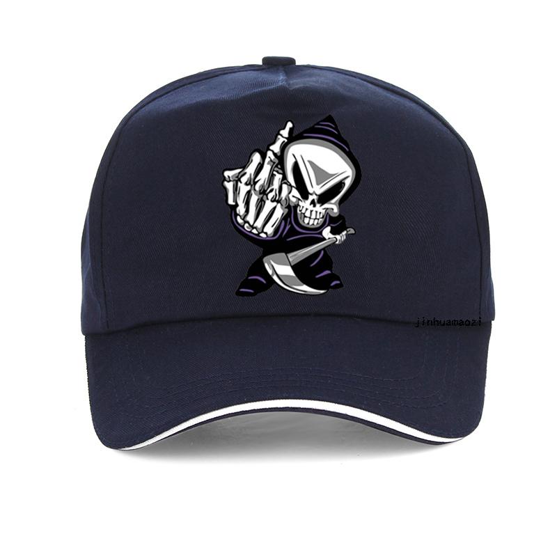 

Summer Skull Middle Finger harajuku Print Baseball Cap ladies Summer visor hat Casual Streetwear Reaper middle finger Dad hats Adjustable