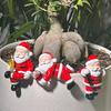 Mini Santa Christmas Statue Miniature Santa Claus Holding Red Wine/Drinks Flower Pot Decoration Cute Resin Plant Pot Hugger Figurine