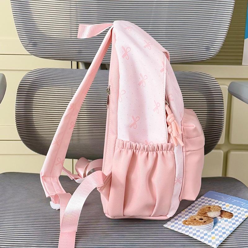 Schoolbag New High-value Japanese Fresh and Sweet Literary and Cute Bow Backpack Junior High School Students Lightweight Travel Backpack
