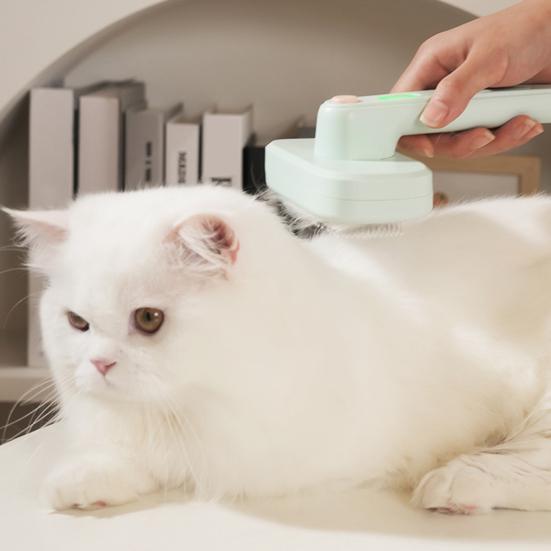 Pet Ion Brush Pet Hair Comb with Dual Ion Generator Self-Cleaning Grooming Comb Gently Detangles Fur Undercoat for Dogs Cats Short Long Hair