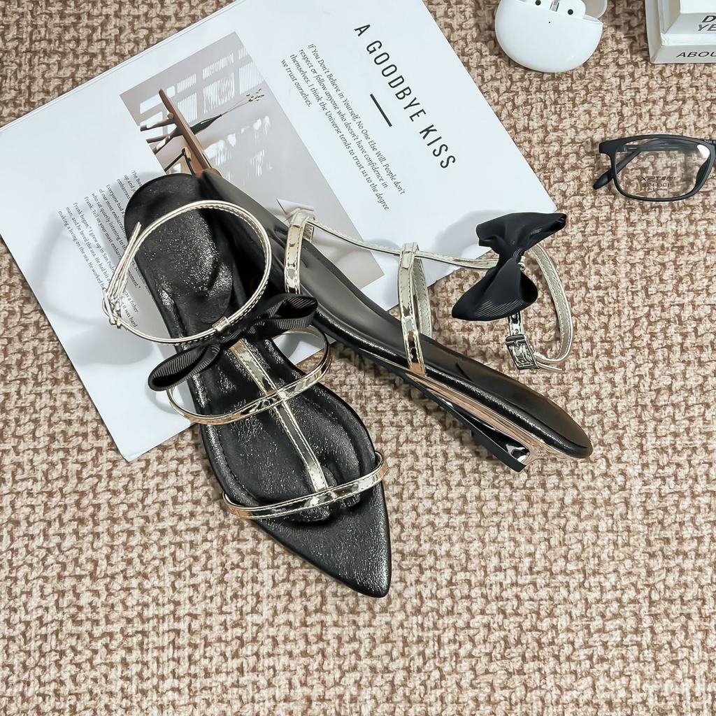 Sandals women's summer sexy pointed toe slope heel cool slippers women's wear high-end versatile women's shoes breathable