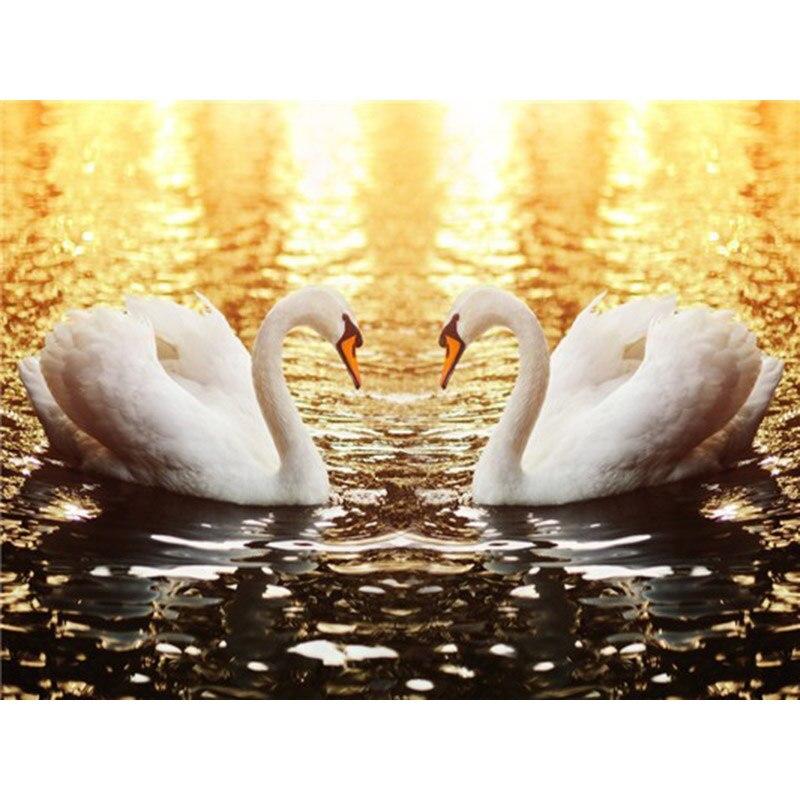 DIY Swan 5D Diamond Painting Full Round Drill Diamond Broderie Animal Cross Stitch Kits Decor Home
