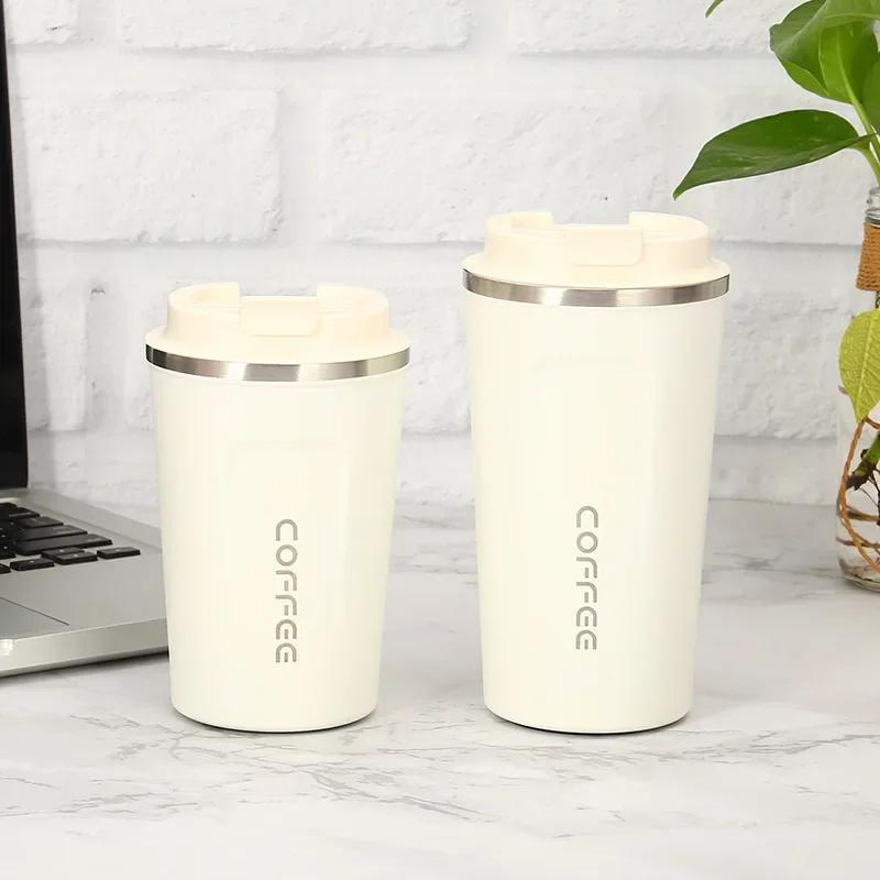 New 304 Stainless Steel Coffee Cup Thermal Mugs Leak-Proof Thermos Water Bottle Tea Coffee Mug Vacuum Insulated Bottle 380/510ML
