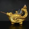 Feng Shui Copper Dragon Censer Looking Back Dragon Statue for Home Office Desk