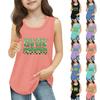 Dziewczęce Koszulki Bez Rękawów na Lato z Okrągłym Dekoltem Top Tank St. dzień Patryka