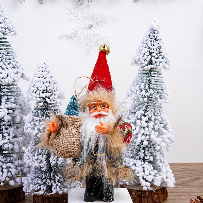 Cartoon Plush Santa Claus Christmas Desktop Ornament