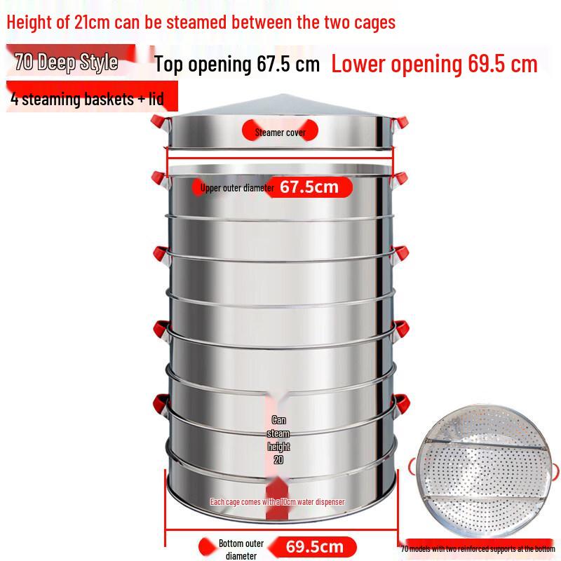 Large Multi-layer Stainless Steel Steamer Pot