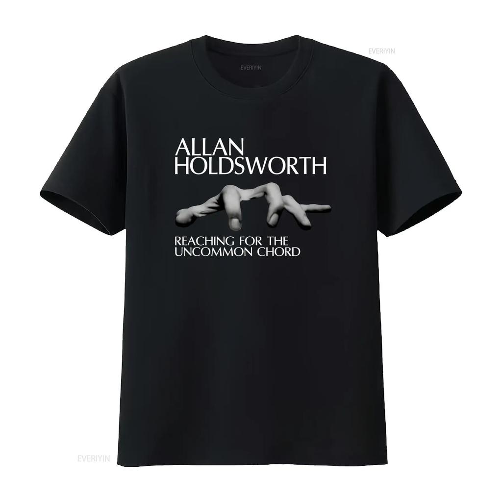 Allan Holdsworth Black Adult T Shirt High Quality with Reaching for the Uncommon Chord Print Vintage Washed Designer Clothes