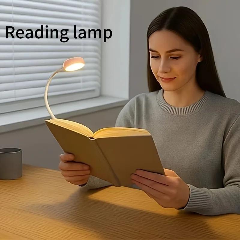 1pc USB Charging Reading Light, 3 Color Modes Adjustable Eye-Care Book Light for Office Study