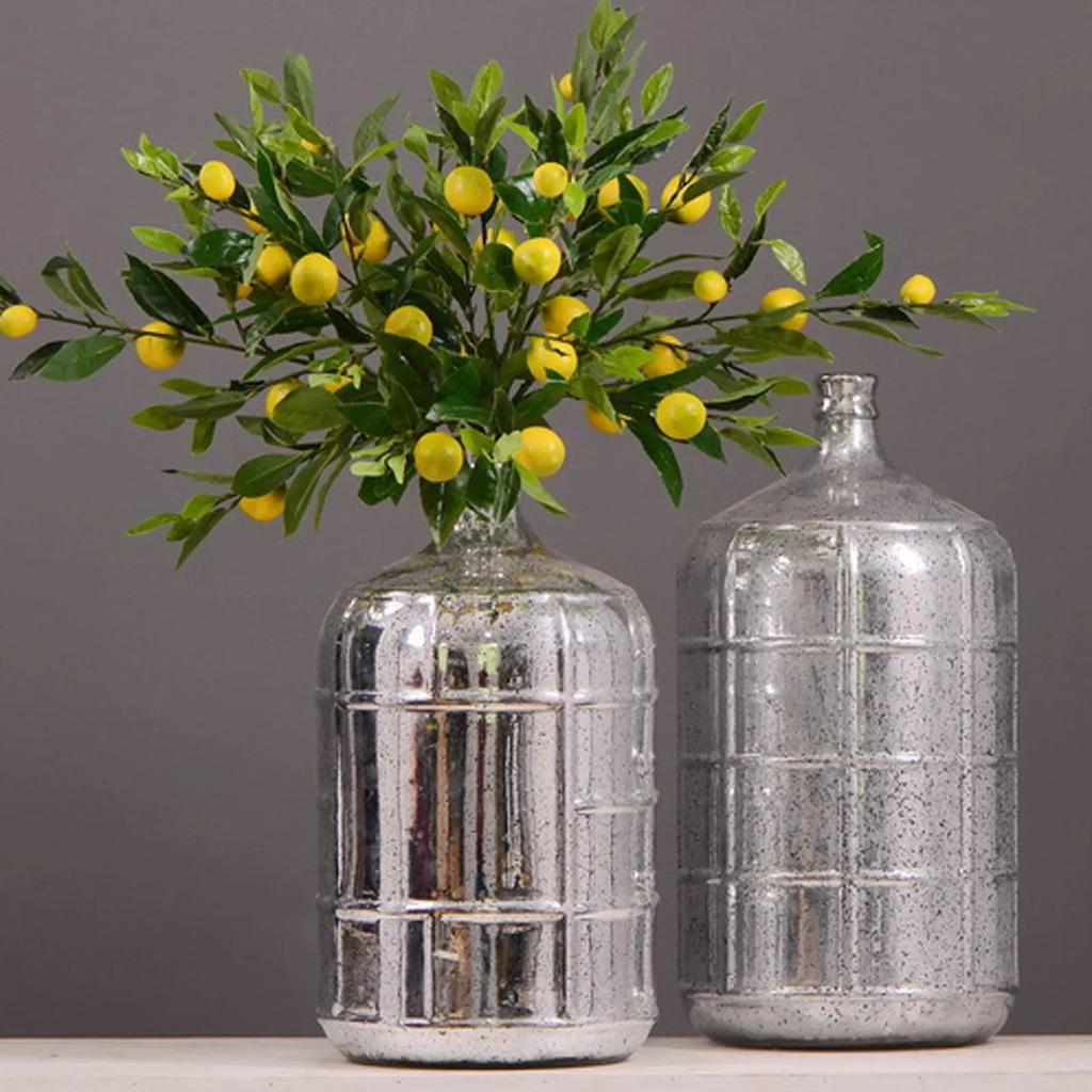 Artificial Lemon Yellow Berries Branch Wedding Home Party Decor Simulation Flower Arrangement LemonTree Decor Imitation Plants