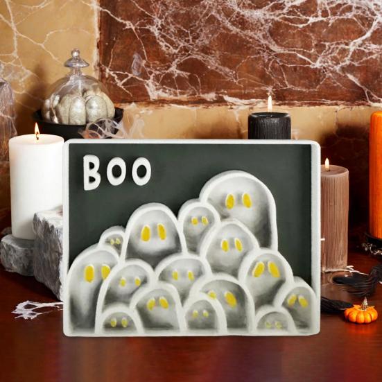 Halloween Picture Frame 3D Printed Ghost Photo Frame Ornaments for Living Room Kids Room Bedroom Halloween Party Decor