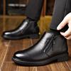 Winter Men's Cotton Shoes Leather Wool Casual Leather Shoes Velvet Warm Business Leather Boots Dad Men's Shoes