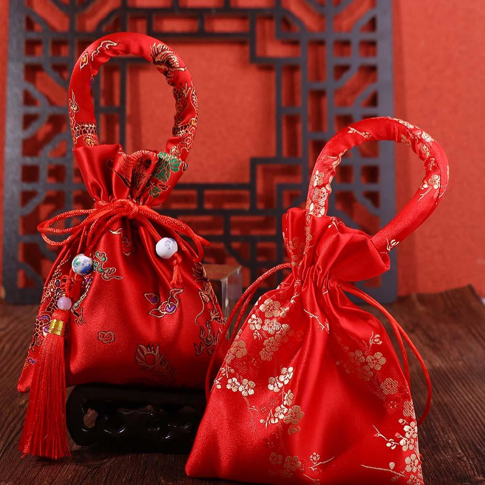 Supplies With Tassels Wedding Bride and Groom Handle Bag Candy Bag Wedding-favor Gift Package Bag
