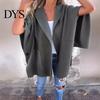 Manteau Automne Hiver Veste Femme Style Cape Capuche Poches Couleur Unie Point Ouvert Lâche avec Détail Thermique Manches Trois Quarts Randonnée Entraînement Printemps