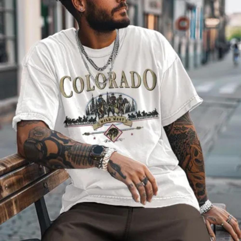 Men's Casual 3D Printed T Shirt Summer Short Sleeve Loose Fit Tees