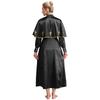 Womens Metallic Trim Church Choir Robe Stand Collar Long Sleeve Button Loose Dress