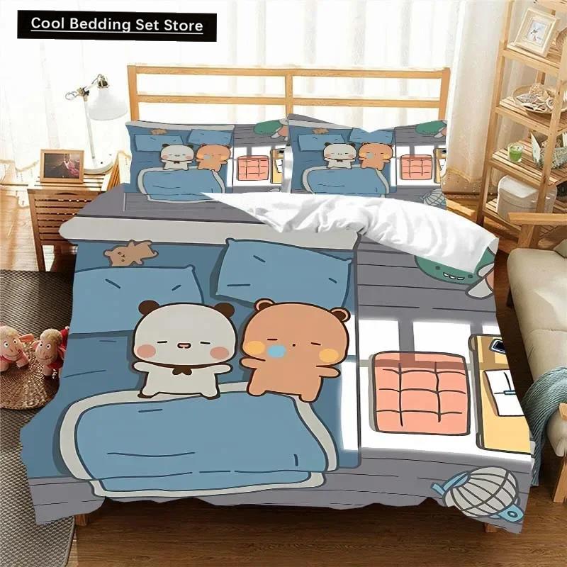 Kawaii Bubu and Dudu 3D Printing Anime Bedding Set Duvet Cover Comforter Bed Single Twin Full King Queen Size Bedding Set Kids
