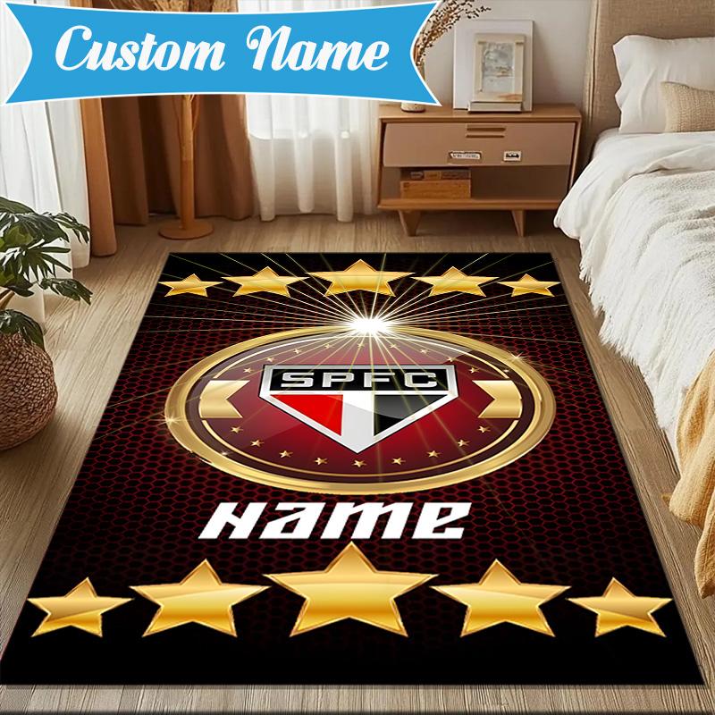 Custom Name SPFC Team Spirit Rug Game Carpet, Floor Mat for Bedroom Living Room Entryway Rug, Home Decor Idea Gift for Christmas birthday